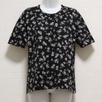 黒すみれリボン付きTシャツ