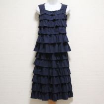 紺段々フリルカットソー&スカート【4(L)】