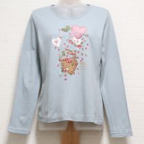 ブルーグレーベリーベリーハート長Tシャツ【4(L)】