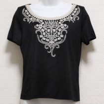 黒刺繍入りカットソー【3(9号)】