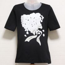 黒ブーケプリントTシャツ【3(9号)】