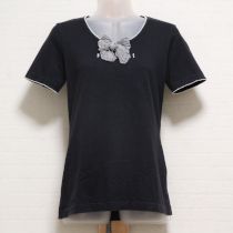 黒ギンガムリボンTシャツ【M】