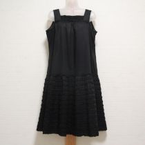 黒ピコフリルローンキャミワンピース