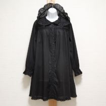 黒フード付きローンチュニックブラウス