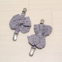 パープルリボンたくし上げクリップ2個セット