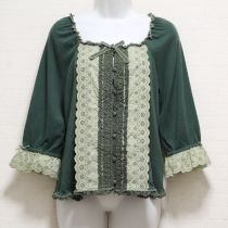 グリーンレース使いカットソーカーディガン【4(L)】