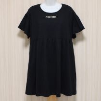 黒ロゴ入りカットソーチュニック