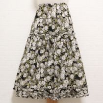 黒ローズガーデンプリントスカート