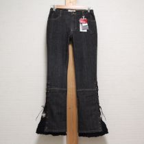 黒ブーケ刺繍ローン使いデニムパンツ【L】