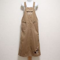 ベージュ毛糸玉うさぎ刺繍ジャンパースカート