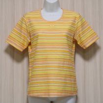 イエローボーダーTシャツ【L】