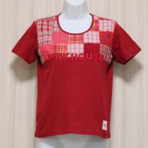 赤パッチワークTシャツ【M】