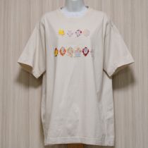 ベージュロゴアップリケTシャツ【L】