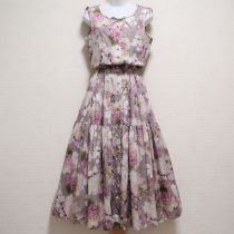 パープル紫陽花ポリノースリワンピース【M】