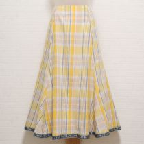 イエローチェックチロリアンテープ使いスカート【36】