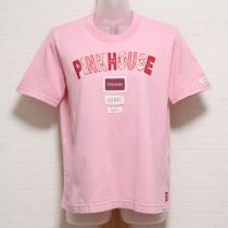 ピンクロゴパッチワークTシャツ【L】