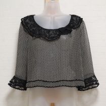 黒系ドットシアーブラウス