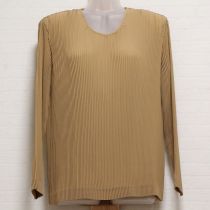 キャメルアコーディオンプリーツブラウス