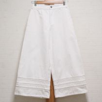 オフ白はしごレース使いデニムワイドパンツ【3(9号)】