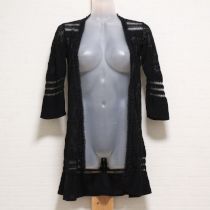 黒透かし編みカーディガン【3(9号)】