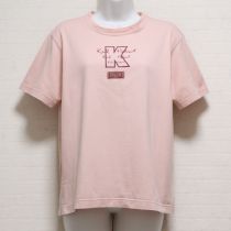ピンクパッチ使いロゴTシャツ【M】