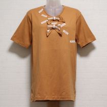 オレンジネーム×リボン使いTシャツ【M】