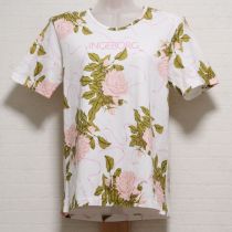 白薔薇プリントTシャツ