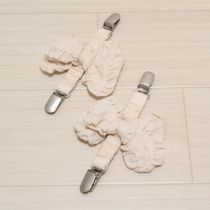 ベージュリボン付きクリップ2個セット