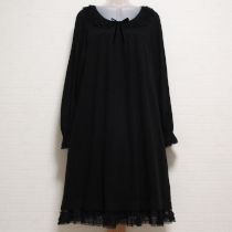 黒チュール使いカットソーワンピース