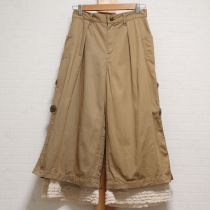ベージュローンフリルワイドパンツ【4(L)】