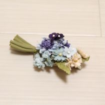 ブルー系ミックス小花2WAYミニコサージュ