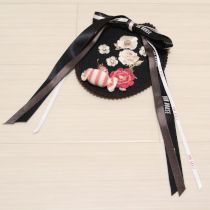 薔薇刺繍&モチーフワッペンコサージュ