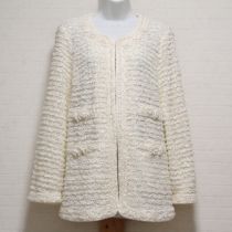 オフ白モチーフ&ホロ付きロングジャケット【9号】