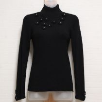 黒花モチーフハイネックセーター【9号】