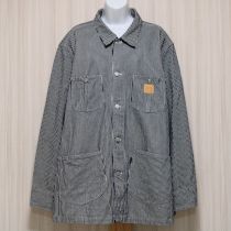 紺カールくん刺繍ヒッコリージャケット【L】
