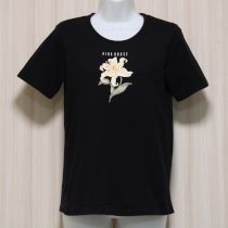 黒ゆりプリントTシャツ【L】