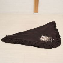 こげ茶フェイバリットブーケ刺繍ニットストール