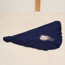 紺フェイバリットブーケ刺繍ニットストール