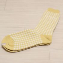 黄ギンガムソックス