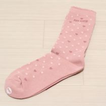 ピンクハートドット柄ソックス