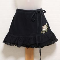 黒ホワイトローズ刺繍タブリエ