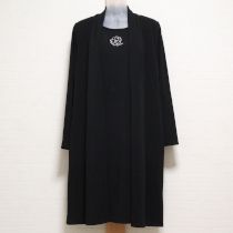 黒カメリアプリントカットソーワンピース