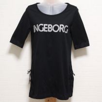 黒スパンコールロゴカットソーチュニック【9号】