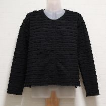 黒レースピコフリルローンブラウス