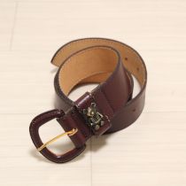 ストリートオルガン◇こげ茶くまチャーム付き革ベルト