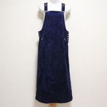 ブルーロゴ刺繍ベロアジャンパースカート