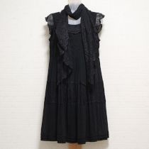 黒レース使いプリーツチュニックストール付き【11号】