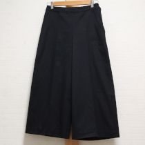 黒カルゼストレッチワイドパンツ【4(11号)】