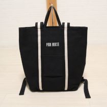 黒×生成キャンバストート型リュック