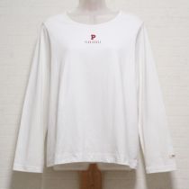 白ワンポイントロゴ長Tシャツ
